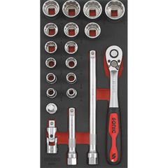 Sonic Sonic, 1/2″ drive socket set. 20-piece. US/SAE sizes