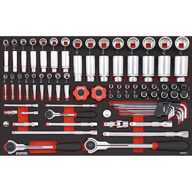 Sonic Sonic, socket & bit socket set 93-piece. US/SAE sizes