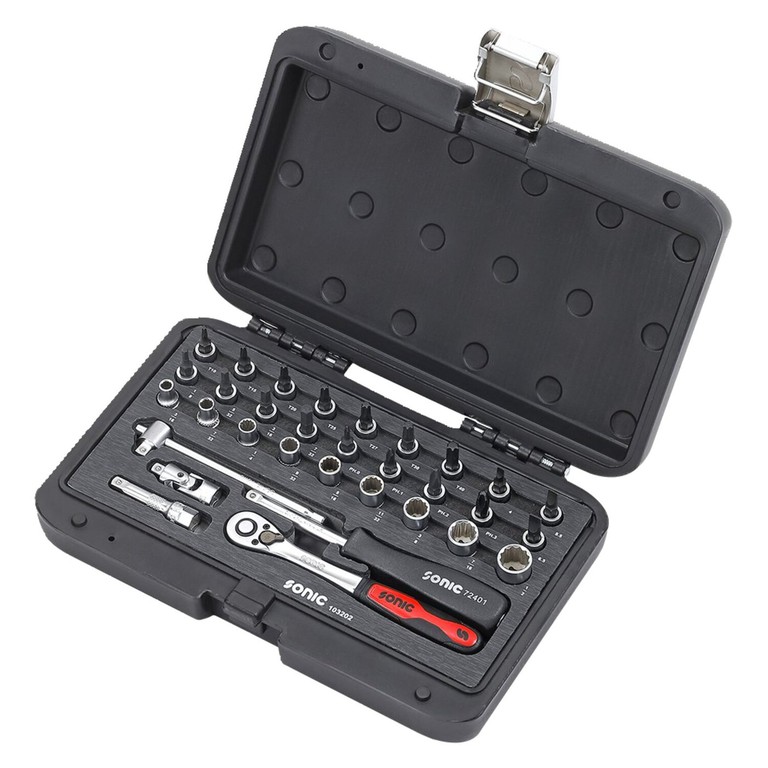 Sonic Sonic, Combination socket set 1/4”, 32-piece. US/SAE sizes