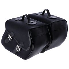 Longride Longride, Heritage waxed cotton saddlebags. Black