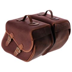 Longride Longride, waxed cotton saddlebags. Brown