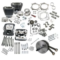 S S, 124″ Twin Cam Touring hot set-up kit with heads. Black