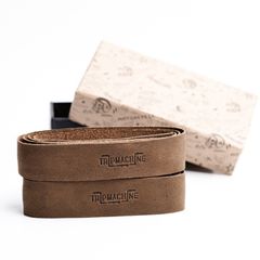 Tripmachine Trip Machine, leather handlebar grip wraps. Tobacco brown