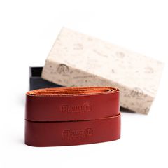 Tripmachine Trip Machine, leather handlebar grip wraps. Cherry red
