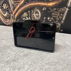 Danish Motorcycle Parts DMP, license plate frame with light 5.0 France. Gloss black