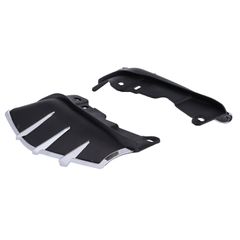 MCS Seat heat deflector set. Black with chrome trim