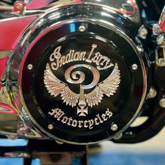 Indian Larry Motorcycles Indian Larry, ‘Indian Larry’ logo derby cover. Gloss black