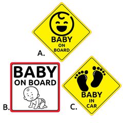 Baby on Board Car Sign 12.5×12.5cm - B