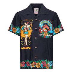 King Kerosin King Kerosin Acapulco hawaii shirt black