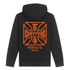 West Coast Choppers WCC ATX Cross hoodie black/orange
