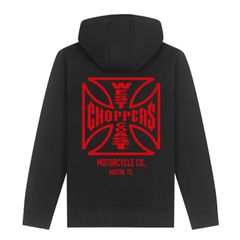 West Coast Choppers WCC ATX Cross hoodie black/red
