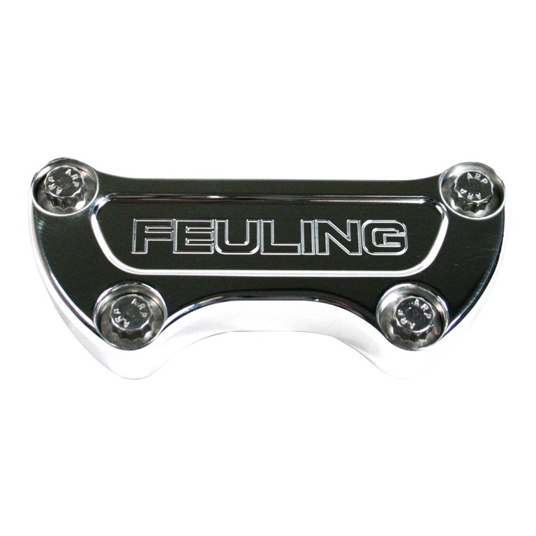 Feuling Feuling, handlebar top clamp. Feuling Logo. Polished