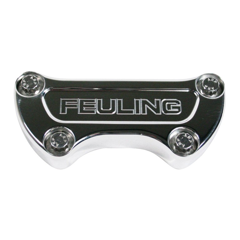 Feuling Feuling, handlebar top clamp. Feuling Logo. Chrome