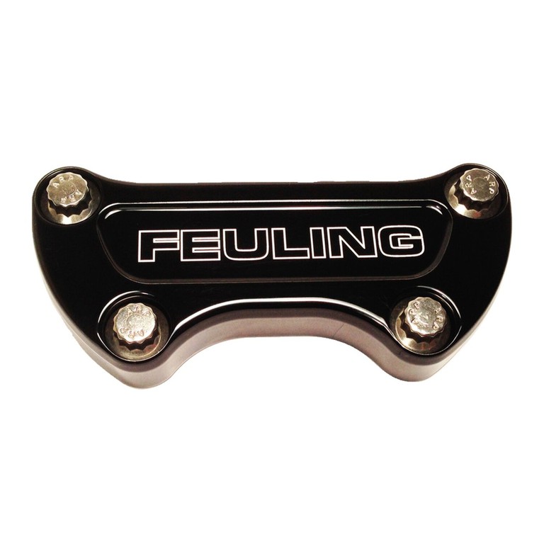 Feuling Feuling, handlebar top clamp. Feuling Logo. Black CC