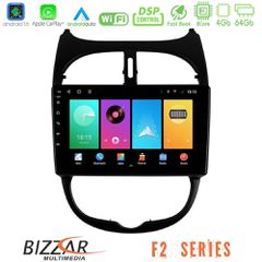 Bizzar F2 Series 8Core Android16 4+64GB Peugeot 206 Navigation Multimedia Tablet 9 | Pancarshop