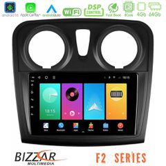Bizzar F2 Series 8Core Android16 4+64GB Dacia Sandero 2014-2020 Navigation Multimedia Tablet 9 | Pancarshop