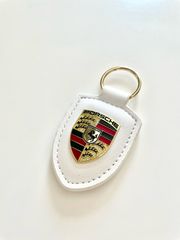Porsche keychain White leather-thumb-1