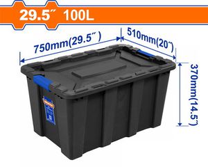 Wadfow WTB331B Πλαστικό Κουτί Αποθήκευσης Μαύρο 29.5" / 100Lit