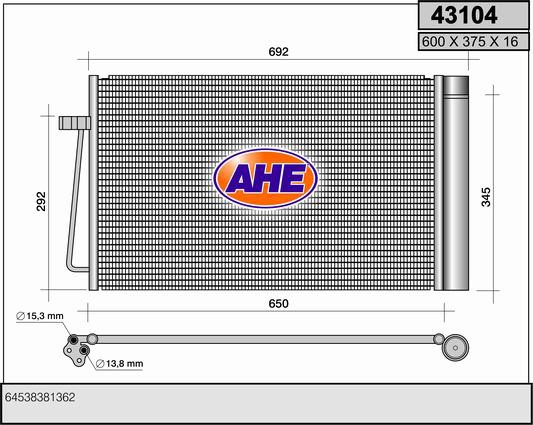 Συμπυκνωτής BMW 5 E60-E61 04-10/6 E63-E64 07-10/7 E65-E66-E67 02-08 Diesel