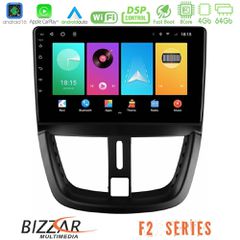 Bizzar F2 Series 8Core Android16 4+64GB Peugeot 207 Navigation Multimedia Tablet 9"