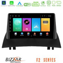 Bizzar F2 Series 8Core Android16 4+64GB Renault Megane 2 2002-2008 Navigation Multimedia Tablet 9"