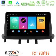 Bizzar F2 Series 8Core Android16 4+64GB Renault Megane 3 2009-2013 Navigation Multimedia Tablet 9"