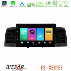 Bizzar F2 Series 8Core Android16 4+64GB Toyota Corolla 2002-2006 Navigation Multimedia Tablet 9" (Black)