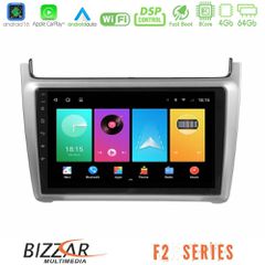 Bizzar F2 Series 8Core Android16 4+64GB Vw Polo 2014-2017 Navigation Multimedia Tablet 9" (Silver)