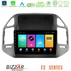 Bizzar F2 Series 8Core Android16 4+64GB Mitsubishi Pajero 2002-2006 Navigation Multimedia Tablet 9"