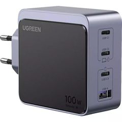 Ugreen Φορτιστής Χωρίς Καλώδιο GaN με USB-A και 3 USB-C 100W Power Delivery / Quick Charge 2.0 / 3.0 / 4.0 Γκρι (Nexode