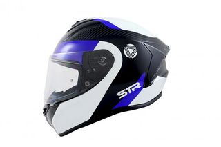Κράνος Μηχανής Full Face STR Κλειστό LIBRA PINLOCK READY Μαύρο- Λευκό- Μπλε