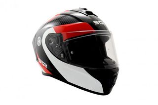 Κράνος Μηχανής Full Face STR Κλειστό LIBRA PINLOCK READY Μαύρο Λευκό- Κόκκινο