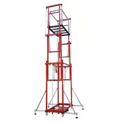 Ηλεκτρική Σκαλωσιά / Ανυψωτική πλατφόρμα / Αναβατοριο σε κόκκινο χρώμα 6 μέτρων και φορτίου 500kg μετακινουμενο
