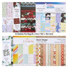 Χαρτί Scrapbooking VEVOR, 72 φύλλα, σετ χαρτιού με ανάμεικτα ειδικά σχέδια 152 mm για μηχανή κοπής και ανάγλυφης εκτύπωσης VEVOR, ζωηρό χρώμα, για διακοσμήσεις, scrapbooking, κατασκευή καρτών και χειρ