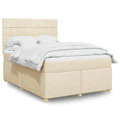 Κρεβάτι Boxspring με Στρώμα Κρεμ 140x190 εκ. Υφασμάτινο 3293580