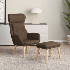 Πολυθρόνα Relax Καφέ Υφασμάτινη με Υποπόδιο 3097753