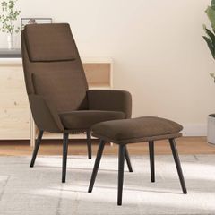 Πολυθρόνα Relax Καφέ Υφασμάτινη με Σκαμπό 3097771