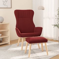 Πολυθρόνα Relax Μπορντό Υφασμάτινη με Υποπόδιο 3097890