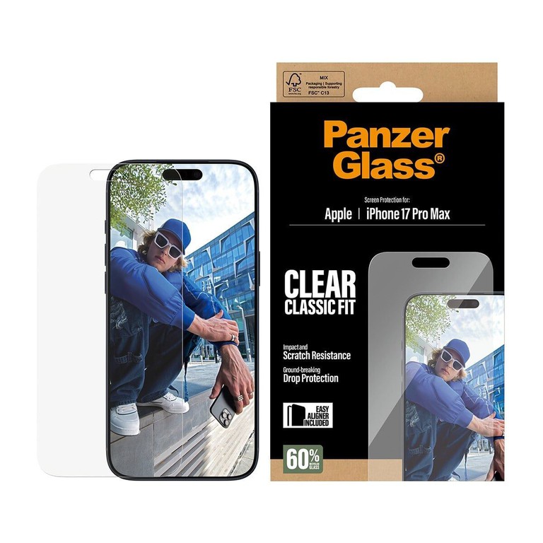 PanzerGlass - Screen Protector iPhone 17 Pro Max - Classic Fit w. EasyAligner / Electronics