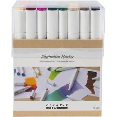 Creativ - Illustration Marker, line 1+8 mm, standard colours, 48pc/ 1 pack - () / Toys