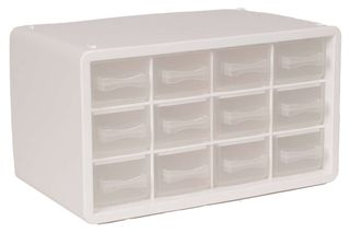 Raaco - Storage Box with 12 Drawers - White - 14.2 x 24.8 x 14.9 cm / Toys