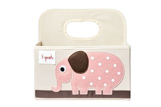 3 Sprouts - Diaper Caddy - Pink Elephant / Baby and Children