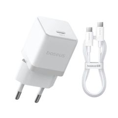 Φορτιστής Δικτύου Baseus Palm Fast Charger 1C 30W USB-C με Καλώδιο Type-C 1m Λευκός (P10111605213-01)