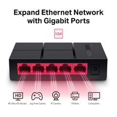 Mercusys 5-Port 10/100/1,000 Mbps Desktop Switch-thumb-1