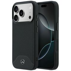 Etui Mercedes Leather Wood Effect and Curve MagSafe na iPhone 17 Pro Max - czarne