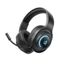 QCY V200 Pro Wired Gaming Headphones with 7.1 Sound and Detachable Microphone - Black