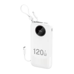 Dudao K13 10000mAh Powerbank with Built-in Cable - White