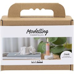 DIY Kit - Mini Craft Kit Modelling, Candle holder with shells - Off White - 1 pack (977842) / Toys