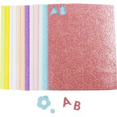 Creativ Company - Foam Sheets, size 14x25 cm, thickness 2 mm, pastel colours, 12 sheet/ 1 pack (790483) / Toys
