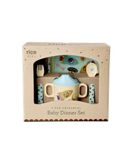 Rice - Melamine Baby Dinner Set - Dogs in Space Print - 4 pcs / Baby and Children